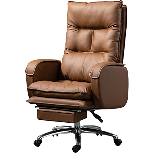 YHRJ Sillas de Escritorio de Oficina Cómodo reclinable para el hogar Silla de Oficina Ejecutivo ergonómico Silla giratoria sillón Giratorio con Respaldo Alto y reposapiés, Carga 250 kg Cover