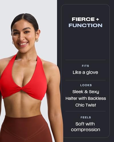Image of Aoxjox Women's Workout Halter Sport Bras Fitness Rosie Bra Yoga Crop Tank
