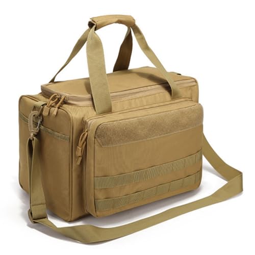 Peminkoo Taktische Schießstandtasche Molle System Schießtraining Waffentasche Camping Jagd Zubehör Werkzeug Schultertasche (Tan)