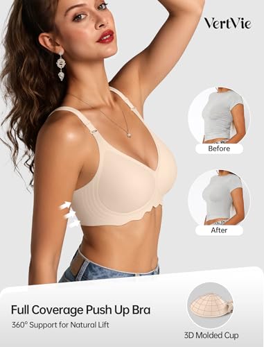 Vertvie Womens Wireless Jelly Bra Racerback Push Up Support Seamless T-Shirt Bras No Underwire Full Coverage Comfy Bralettes3