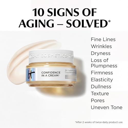 IT Cosmetics Confidence in a Cream - Face Moisturizer, Hydrating & Anti Aging, Visibly Reduces Fine Lines & Wrinkles, 48H Hydration, Repairs Skin Barrier, Squalane, Ceramides, For All Skin Types