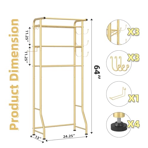 Image of Simple Trending 3 Tier Over The Toilet Rack, Shelf Bathroom, Bathroom Stand Organizer Space Saver, Gold