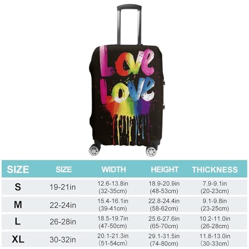 Carry on Luggage Cover Love Is Love Suitcase Covers for Luggages Tsa Approved Travel Luggage Sleeve Protector Elastic Suitcase Protector Anti-Scratch Washable Fits 19-30 Inch Case -S2