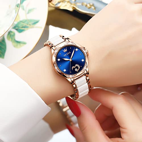 Image of OLEVS Quartz Watch Women Silver Stainless Steel Waterproof Luminous