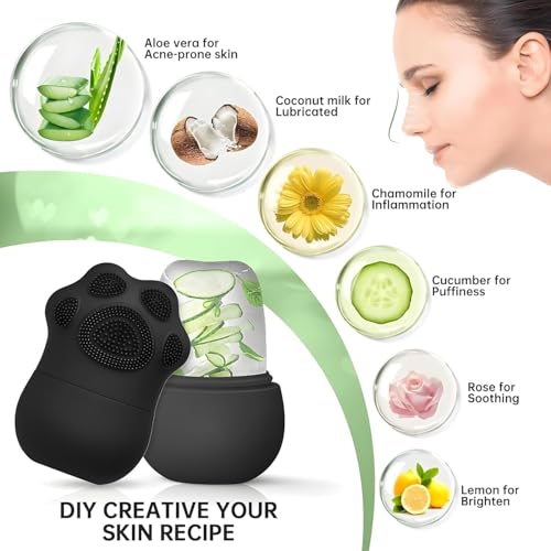 Image of Ice Roller for Face with Scrubber | Ice Roller for Face | for Men & Women | Ice Cube Roller for Glowing Skin & Puffy Eyes | Reusable & Unbreakable (Multicolour)