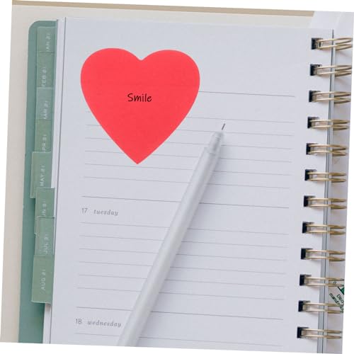 Bloc-notes de bureau cœurs d'amour rouges Operitacx pour notes de message - 4