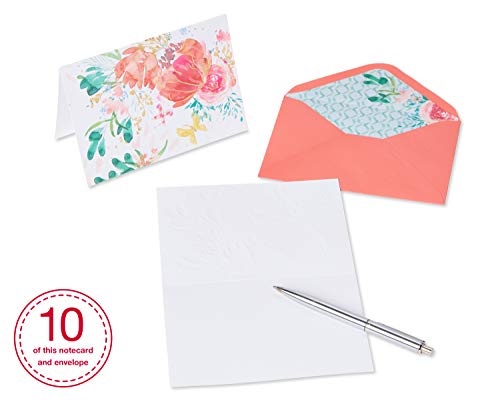 Papyrus Cartões em branco com envelopes, aquarela floral (10 unidades)