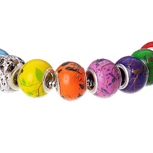 Rubyca 50 Pcs Bulk Abstract Murano Glass Beads Fit European Charm Bracelet For Diy Jewelry Making #TOP3