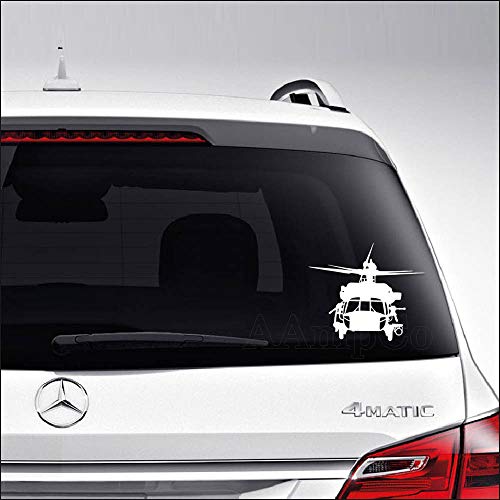 Aampco Decals H60 Sikorsky Military Helicopter Car Truck Motorcycle Windows Bumper Wall Decor Vinyl Decal Sticker Size- [6 inch/15 cm] Wide/Color- Gloss White