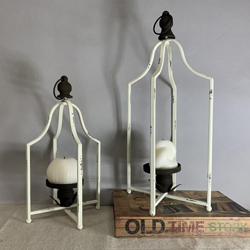 Fenisam 8306299000 Large Tall Shabby Chic Lanterns Decorative Indoor Outdoor, Outside Gifts Front Porch Patio Vintage Metal Candle Holders cover