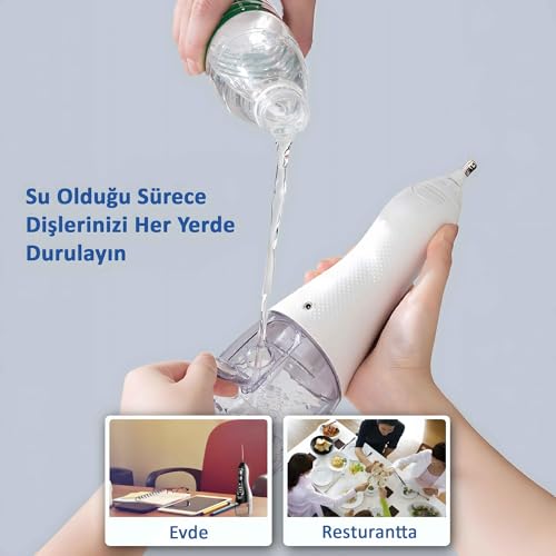Waterpulse V580 Taşınabilir Şarjlı Ağız Duşu - 5 Basınç Modlu Diş ve Protez Temizleyici - Diş Eti Masaj Fonksiyonlu IPX7 Su Geçirmez (Siyah)