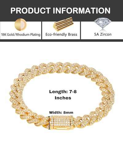 Pulsera Cuban Link LuxeFlex 7 pulgadas Oro miniatura 5