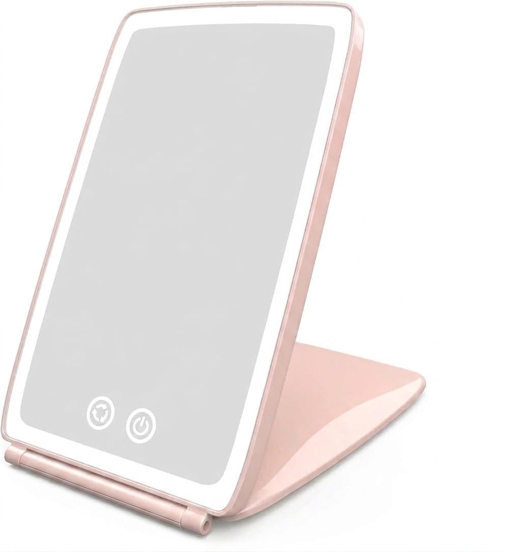 ATEK Rechargeable Travel Makeup Mirror with LED Lights & 3 Colour Modes