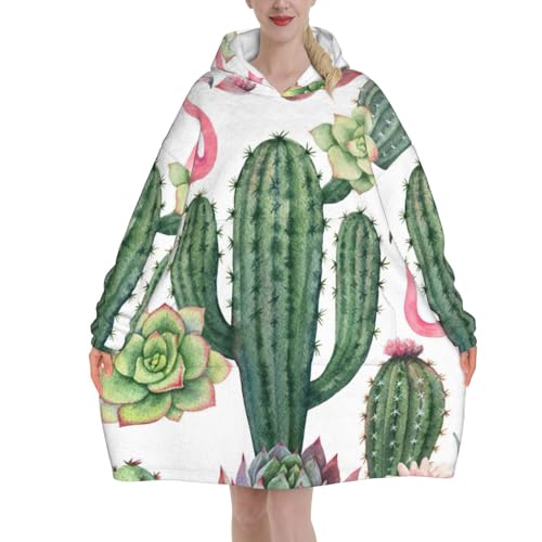 Couverture à capuche cadeau femme original et utile imprimé flamant rose