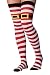 Mens & Womens Fun Novelty Holiday Halloween Xmas Socks- One Size Fits Most (One Size Fits Most (Shoe-4-10), Christmas Over The Knee-Santa Boot Stripes-1 Pair)