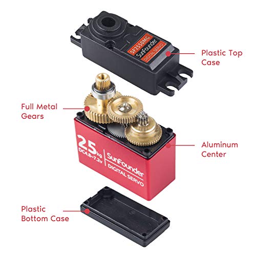 Servomotor Sunfounder 25KG mit Metallgetriebe und 180° Steuerwinkel
