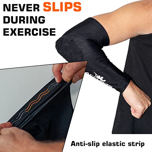 Accurize 2Pcs Shooting Sleeve, Padded Arm Sleeve For Sports, Elbow Pad For Shooting, Football, Volleyball, Baseball Protection-Black #TOP3