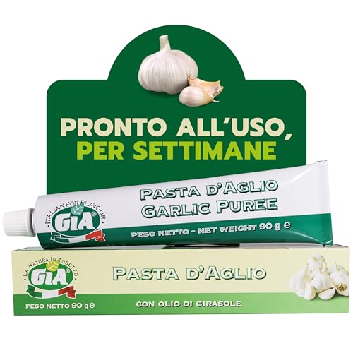 GIA Pasta d'Aglio 6 Tubetti da 90g, Pronta all'Uso, Versatile in Cucina, Ideale per Pasta, Bruschette e tante Ricette, Senza Glutine, Confezione Riciclabile e Anti-Spreco