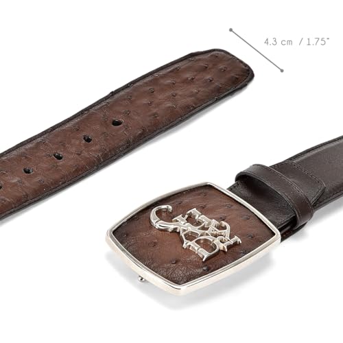 Cuadra Men's Cowboy Belt in Genuine Ostrich Leather CV501A13