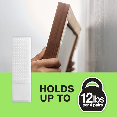 Image of FrogTape reMOVEables Medium Picture Hanging Strips, 72 Pairs- 12lbs per 4 Pairs, Damage-Free Removeable Adhesive Wall Strips Picture Hangers for Mounting Frames, Canvas, Home Decor White (144 Pieces)