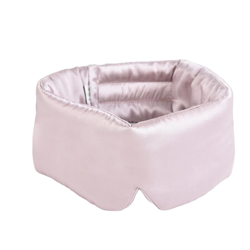 Penbinmall Antifaz para dormir de seda para hombres y mujeres, antifaz para dormir de seda orgánica, ajustable y suave, máscara de noche grande para usar en casa y de viaje, rosa