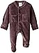 L'ovedbaby Unisex-Baby Newborn Organic Cotton Velour Footed Overall, Eggplant, New Born
