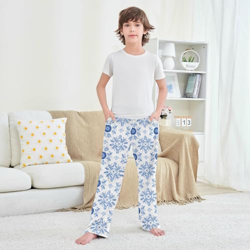 Christmas Pajama Pants Somalia Snowflakes Pattern Long Sleep Pants Lounge Bottoms4