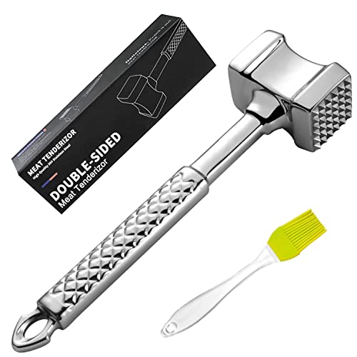 ZOYIDOUX Attendrisseur à Viande Professionnel, Meat Mallet Hammer Attendrisseur de Viande Double Face en Acier INOX, Marteau a Steak avec Poignée en Antidérapante Cover