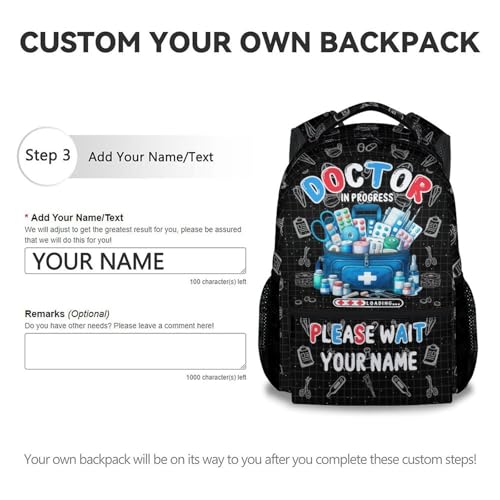 Custom Kids Backpack for School - 17 Inch Large Capacity Doctor Backpacks for Kindergarten Boys - Lightweight Travel Bookbag3