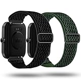 smaate Elastic Watch Band for S2, Compatible with TOZO S2 1.69inch smartwatch, Adjustable Stretchy Nylon Sport Loop Replacement, Fabric Strap for Women Men