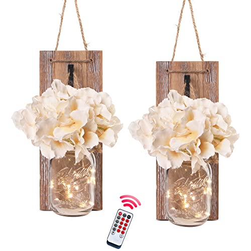 Besuerte Mason Jar Wall Sconces Set of Two, Wall...