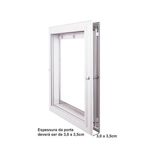 Porta de Passagem Pequena Para Gatos Alumínio Branca Buddy Pet Door