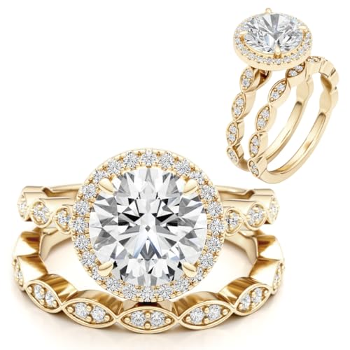 GLAM AND GEMS Moissanite Ring Set