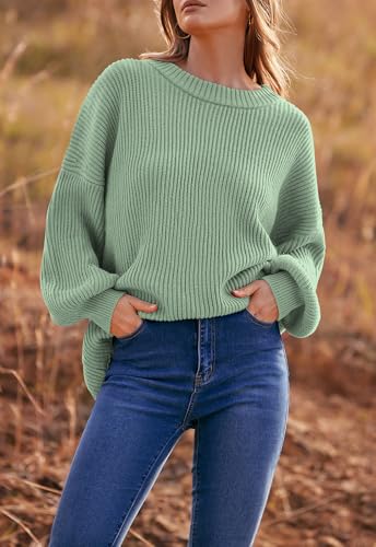 Image of PRETTYGARDEN Womens Sweaters Spring 2026 Oversized Chunky Knitted Pullover Sweater Casual Long Sleeve Crewneck Cute Sweaters