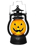 Halloween Pumpkin Lantern Decorative Candle Lantern Mini Size Battery Operated Light Up for...