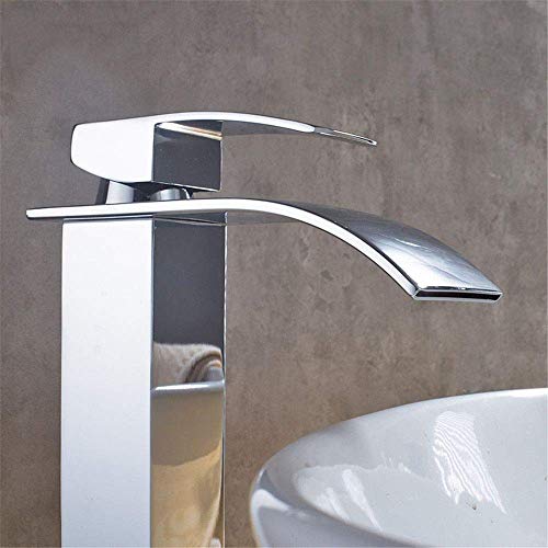 Robinet de lavabo cascade chromé mitigeur eau chaude et froide - 6