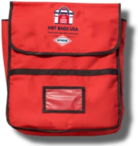 Heated Pizza Delivery Bag, 20"W x 20"D x 12"H, battery powered, Velcro lid | Rugged, commercial grade stitching. Designed for restaurant and catering use. 1” Thick rigid non sagging insulation.