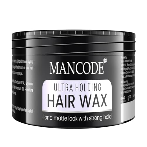 Image of Mancode Ultra Holding Hair Wax for Men 100ml | Matte Look with 24 hrs Strong Hold Level 7 | Matte Finish & No Greasy Residue Styling Hair Wax 100gm