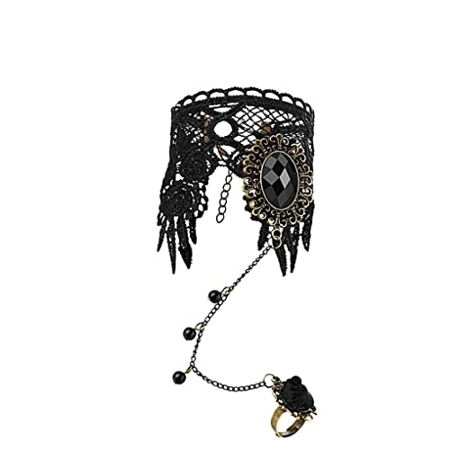 wisoolkic Vampir Choker Halskette Exquisite Retro Mode Leichte Spitze Breite Reißzähne für Cosplay Exotische Bräuche für Partys, Armband Cover