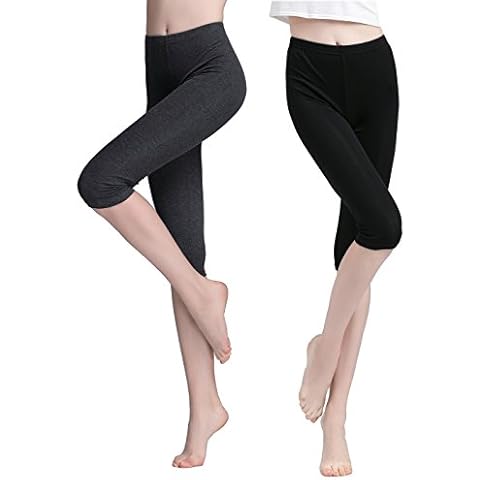 Vinconie Sports Leggings for Womens 3/4 Length Shorts Under Dress Capri Pants Cover