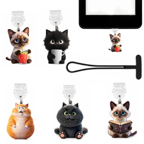 LEPGUYO 5 Piezas Tapones Antipolvo para Kindle, Typ C/USB-C Tapon con Colgantes de Gato Adorables | Cuerda de Silicona como Soporte, Kindle Accesorios & Complementos, Regalo para Amantes de Libros LEPGUYO 5 Piezas Tapones Antipolvo para Kindle, Typ C/USB-C Tapon con Colgantes de Gato Adorables | Cuerda de Silicona como Soporte, Kindle Accesorios & Complementos, Regalo para Amantes de Libros