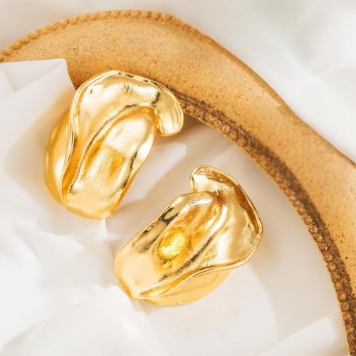 Chunky Large Gold Vintage Statement Earrings for Women Dainty Oversized Metal Geometric Dangle Earrings Trendy 70s 80s Pink Hip Hop Jewelry Gifts3