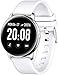 SNFHL Pantalla Táctil A Color de 1.3 Pulgadas, Rastreador de Ejercicios, Podómetro de Pulsera Inteligente para Hombres y Mujeres,White