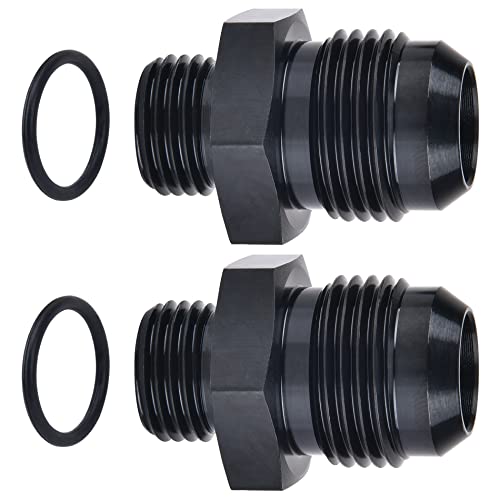 Image of EVIL ENERGY 8AN Flare to 6AN ORB Male Adapter Fitting Aluminum Alloy Black 2Pcs