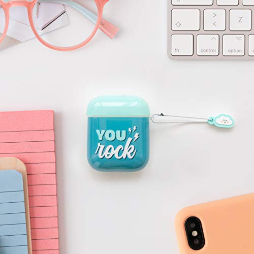 Mr. Wonderful Slim glitter TPU case with You Rock text for Apple Airpods. Compatible with Airpods 1 and 3 - Image 4