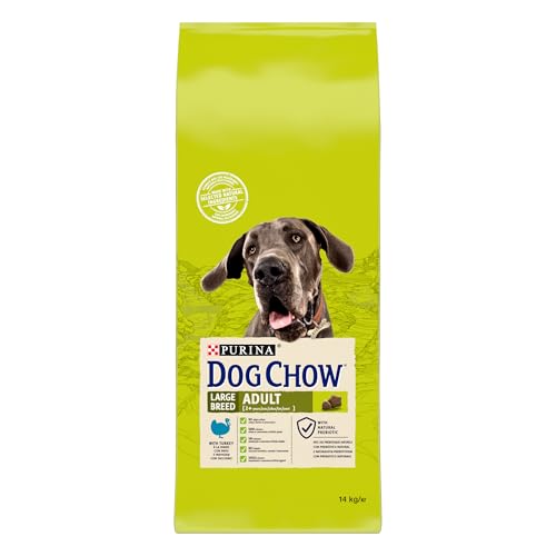 Purina Dog Chow Pienso para Perro de raza Grande Adulto con Pavo, saco de 14kg