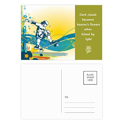 Jeu de cartes postales Planche à roulettes DIYthinker pour remerciements et messages 20 pièces