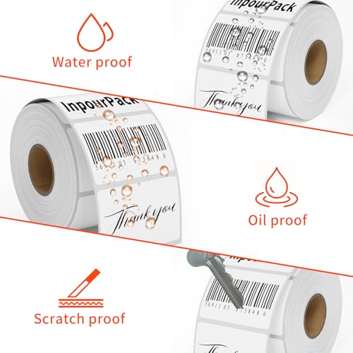 2x1inch Direct Thermal Label Paper for Barcodes, Shipping, 1000 Labels Per Roll White, Compatible with Rollo Label Printer & Zebra Desktop Printers image 5
