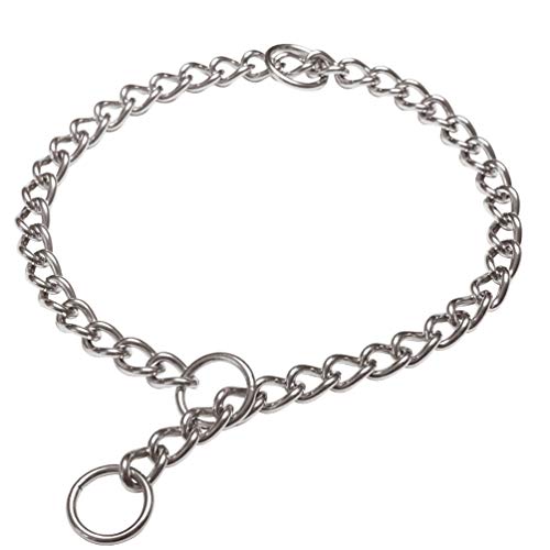 SGODA Chain Dog Training Choke Collar, 304 Stainless Steel, 3 Rings, 24 in, 3.5 mm