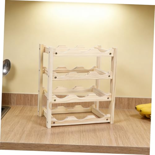 Soporte para botellas de vino de madera con base miniatura 4